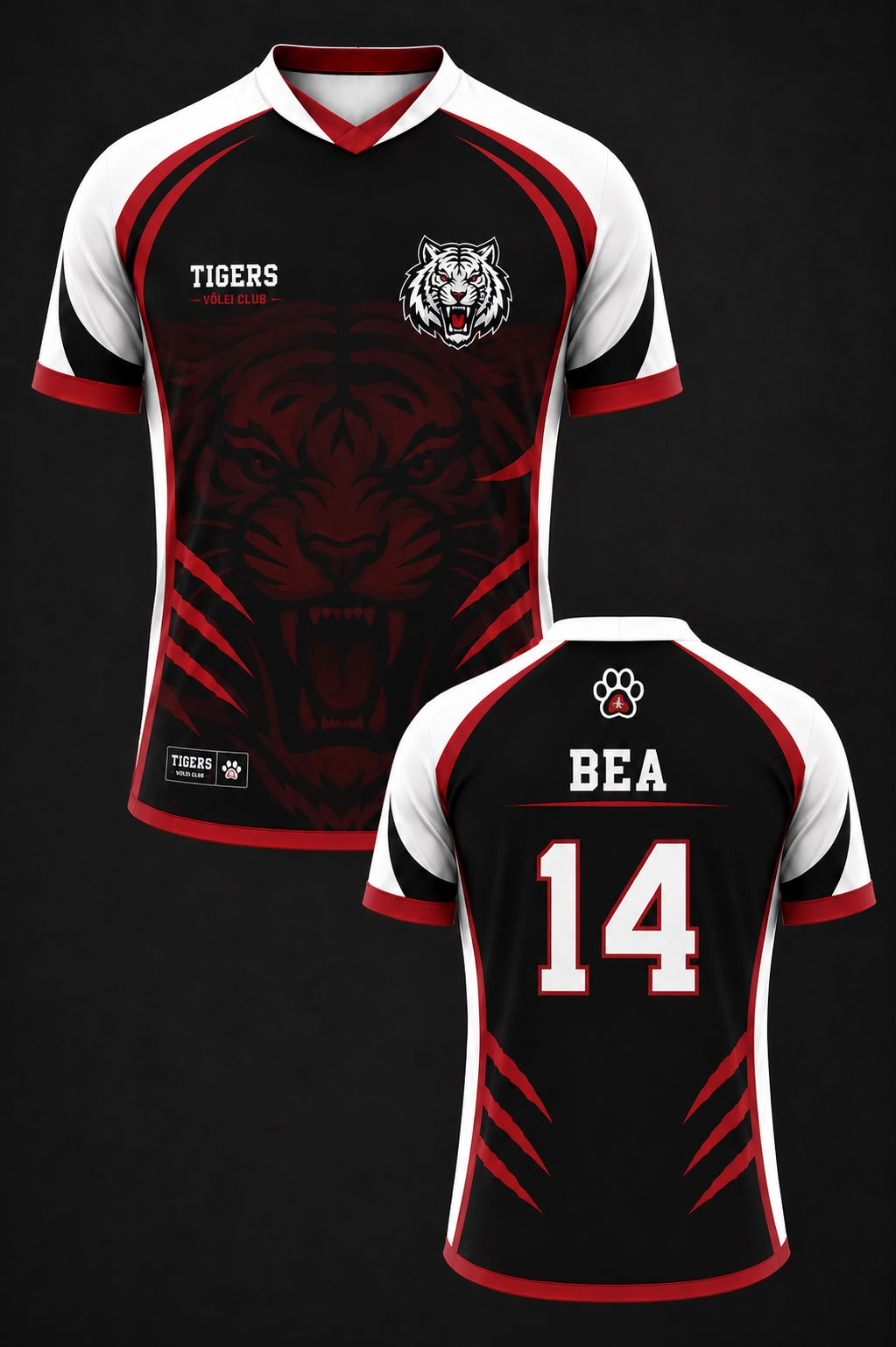 Camisa preta oficial do Tigers Vôlei Club